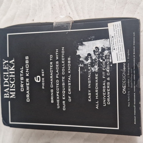 Badgley Mischka Crystal Drawer Knobs 6 pc. - Picture 2 of 4